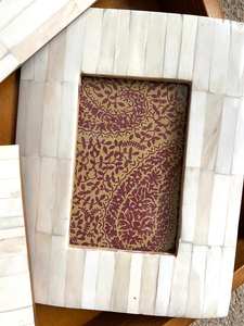 Cadre photo européen simple en os poli fait main avec incrustation, style amour, idée cadeau personnalisée unique, décoration photo - Product Image 2