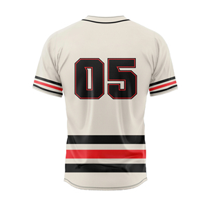 <b>White</b> Yellow Striped Baseball Jersey Men's Short Sleeve Button Front Customizable Sport Apparel Breathable Polyester Regular Fit - Product Image 4