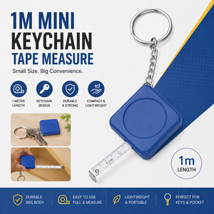 ARTICLE CADEAU - Mini mètre ruban porte-clés de 1 m – Cadeau promotionnel pratique et outil de mesure de poche - Product Image 1