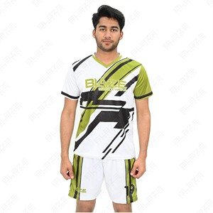 Blaze Sports Wear Soccer Jersey Set V-Neck Short Sleeve Geometric Print Moisture Wicking Polyester Uniform Adult Men 19 - Product Image 4