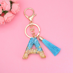 Best-selling Handcrafted Resin Butterfly Tassel Alphabet Pendant Keychain Light Luxury Traditional Design Personalized Bag Charm - Product Image 6