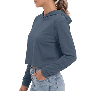 Sweat-shirts et hoodies pour femmes OEM 100% coton, couleur unie, coupe ample, style oversize, avec logo brodé personnalisé - Product Image 6