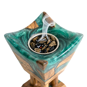 Quemador de Incienso Árabe Hecho a Mano para Ramadán, de Lujo, de Madera de Acacia y Resina Epoxi, Personalizado, para Oud y Bakhoor Musulmán, Duradero, Venta al por Mayor de Fábrica - Product Image 5