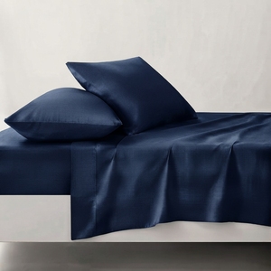 Cotton Flat <b>Sheet</b> 150TC Plain Dyed Breathable All-Season Bedding for Adult Fully elasticized for a snug <b>fit</b> - Product Image 5