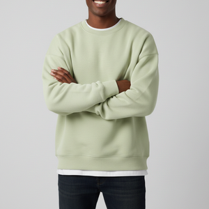 Sudadera Oversize Personalizada de Alta Calidad para Hombre, Bordada, de Algodón, Cuello Redondo, Estilo Urbano, Hombros Caídos, Lisa, de Felpa - Product Image 3