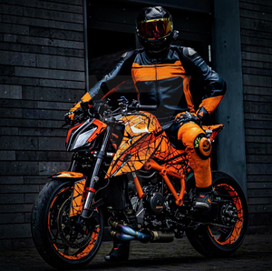 Chaqueta de Motocicleta Transpirable de Tela Cardura 600D Negra y Naranja, Resistente al Viento e Impermeable, Ropa Deportiva Cómoda, OEM - Product Image 3