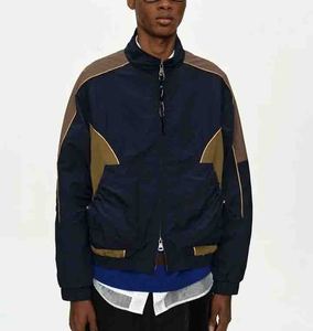 Chaqueta Deportiva Azul Marino para Hombre, Estilo Racer, con Bloques de Color, Impermeable, Reversible, con Cierre de Cremallera, Estilo Deportivo, para Primavera, Corte Regular - Product Image 3