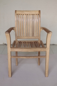 <b>Outdoor</b> Dining Stacking <b>Chair</b> with Solid Teak Wood Frame in Well Sanded Finish - Product Image 2