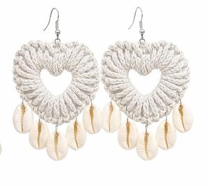 Pendientes de Concha Marinha Estéticos para Mujer, Estilo Boho de Playa, Pendientes de Concha Ligeros, Joyería Étnica y de Moda Occidental - Product Image 1