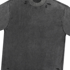 บริการ OEM เสื้อยืดแบบฟอกสีสำหรับผู้ชาย เสื้อยืดสีดำแบบทำเก่าสำหรับผู้ชาย ผลิตตามสั่ง ผ้าฝ้าย 100% น้ำหนักเบา โลโก้แบบกำหนดเอง สีพื้น - Product Image 5