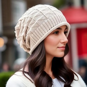 Gorros de punto unisex personalizados para esquí, cálidos, de moda, para exteriores, gorros de invierno ajustables, diseño holgado y liso - Product Image 3