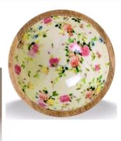 Belle coupelle en bois avec finition émaillée, artisanale, décorative, pour servir des fruits, des collations, des salades, des desserts, pour la table.