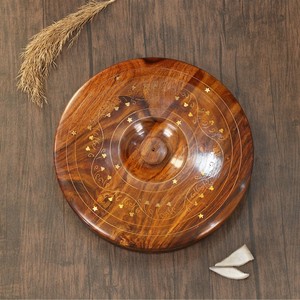 Round Wooden Spice Container, 5 Compartment Masala <b>Box</b>, Kitchen <b>Storage</b> Organizer for Dry Fruits, Herbs & Kitchen Decor - Product Image 4