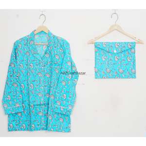 Conjunto de Pijama de Manga Larga Floral de Lujo 100% Algodón Transpirable para Fiesta Nupcial, Ropa de Dormir Cómoda para Verano - Product Image 2