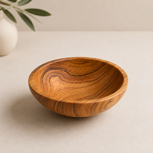 Modern Olive Wood <b>Table</b> Bowl Minimalist Artisan Style Perfect for Gourmet Presentation and Home Entertaining - Product Image 1