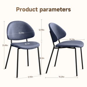 Set di 4 Sedie da Pranzo in Stile Mid-Century Moderno, Rivestite in Pelle PU con Schienale Curvo per Sala da Pranzo o Cucina - Product Image 5