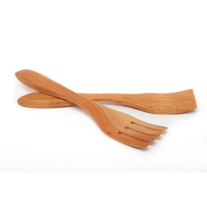 Wholesale Handcrafted Wood Salad Server Set Eco-Friendly Set Of 2 Long Handle Salad Spoon & Fork For Mixing Tossing And Serving - Product Image 1