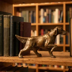 Escultura de Perro de Bronce Hecha a Mano, Figura de Animal de Diseño Tradicional, Decoración de Mesa, Adorno para Sala de Estar - Product Image 1