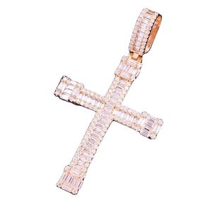 Vente flash Pendentif en moissanite GRA Style HipHop Argent 925 Pendentif en moissanite Bijoux fins Pendentif en croix en diamant - Product Image 1