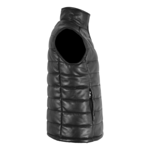 Chaleco acolchado de cuero genuino para mujer, sin mangas, con cremallera, calentador de cuerpo, proveedor mayorista OEM ODM de marca privada - Product Image 2