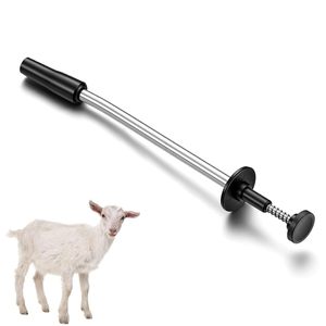 1 pièce Pistolet à boulettes de cuivre incurvé de 14 pouces en acier inoxydable avec embout en caoutchouc noir souple de 11 mm pour moutons, chèvres - Product Image 1