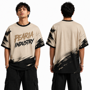 เสื้อยืดโอเวอร์ไซส์ลายกราฟิกแบบยูนิเซ็กซ์ พิมพ์ลายแปรงแบบนามธรรม แขนสั้น สไตล์สตรีทแวร์ลำลอง น้ำหนักเบา คุณภาพสูง - Product Image 2