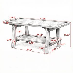 Tavolino Industriale Stile Fattoria con Funzione di Stoccaggio Pieghevole, Mobile TV in Marmo Stile Wabi-Sabi per Soggiorno o Camera da Letto - Product Image 2