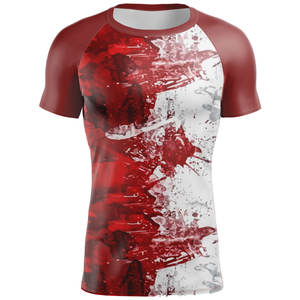 Camiseta de Compresión Rashguard para Hombre, Manga Corta, Logotipo Personalizado Sublimado, Precio al por Mayor, Camiseta de Lucha - Product Image 1