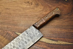 Couteau Viking en acier Damas, couteau Viking forgé à la main sur mesure pour trancher les aliments, couteau Damas fait main pour la cuisine - Product Image 6