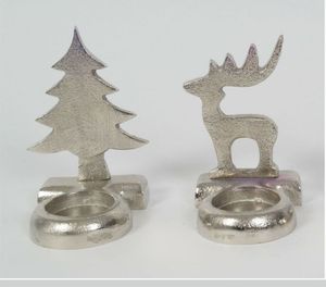 Metal Christmas Tree <b>Candle</b> <b>Holder</b> With Wooden Base Modern Home Decor For Living Room Indoor Use - Product Image 2