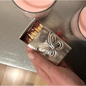 Aluminum <b>Matchbox</b> With Embossed Butterfly Design Safety Matches Household Use Modern Style Durable - Product Image 4