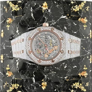 Luxury Wristwatch for Men Premium Iced Out Mechanical <b>Watch</b> Waterproof Fully Diamond Bust Down <b>Skeleton</b> - Product Image 6