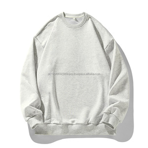 Suéter de Forro Polar de Poliéster/Algodón para Hombre y Mujer, Estilo Retro Nuevo, Cuello Redondo, Ajuste Holgado, Sudadera con Capucha Lisa Teñida Personalizable - Product Image 2