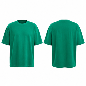 Camiseta con hombros caídos efecto desgastado por el sol, diseño de dobladillo curvo con serigrafía personalizada, tela 100% algodón, proveedor mayorista para prendas de vestir - Product Image 1