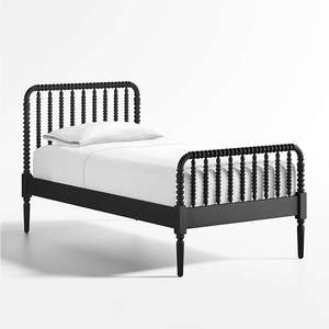 Modern Cottagecore Turned Wood <b>Bed</b> <b>Frame</b> |Matte Black Turned Wood <b>Platform</b> <b>Bed</b> <b>Frame</b> - Product Image 4