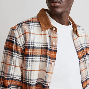 High Quality Winter <b>Mens</b> Plaid Flannel Streetwear Shirt Jacket Hooded <b>Thermal</b> Fleece with Front Logo - Product Image 6