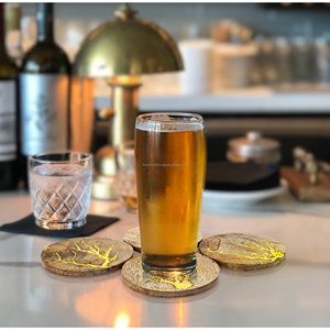 Ensemble de sous-verres en laiton en résine écologique et motifs en résine pour tasse noire tapis de tasse pour sous-verres et accessoires en résine époxy pour tasse à thé - Product Image 3