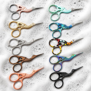 Wholesale Stork Embroidery <b>Scissors</b> Stainless Steel Vintage Craft <b>Sewing</b> <b>Scissors</b> Multiple Colors - Product Image 1