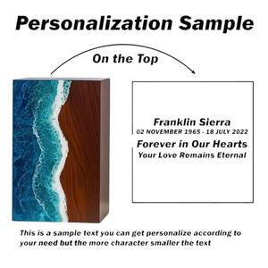 Handcrafted Rosewood Cremation Urn for Ashes Ocean Wave Wooden <b>Memorial</b> <b>Box</b> <b>Keepsake</b> - Product Image 5
