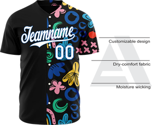 Uniformes de Béisbol Premium de Primera Calidad con Camisetas de Malla de Alta Calidad y Jersey con Cuello en V, Botones Frontales y Manga Corta en Negro - Product Image 4