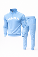 Nouvelle conception, survêtement unisexe personnalisé, coupe ajustée, imprimé uni, style streetwear, avec pantalon de jogging mi-zippé, respirant, séchage rapide, haute performance