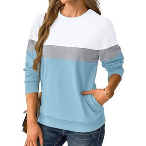 Sudaderas de algodón para mujer, cuello redondo, manga larga, ligeras, bonitas, para otoño e invierno, holgadas, informales, con bolsillos, cómodas - Product Image 4