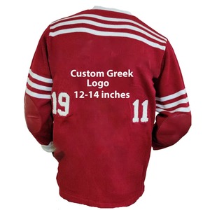 Suéter Cárdigan con Letras Bordadas Personalizadas, Cuello en V, Manga Larga, Acrílico, Estilo Preppy Unisex para Hermandades, Fraternidades y Universidades - Product Image 2