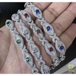 Luxury Eye Moissanite Tennis Bracelet <b>Men</b> Women Iced Link Design IGI Certified 10.7g 925 Sterling Silver Classic Heavyweight - Product Image 2