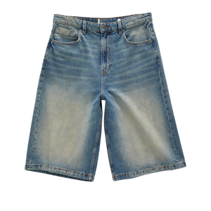กางเกงยีนส์ขาสั้นผู้ชาย ระบายอากาศดี ใส่สบาย เหมาะกับฤดูร้อน เอวกลาง ทรงขากว้าง ผ้าฝ้ายทอ  รับผลิตตามแบบ ขายส่ง - Product Image 1