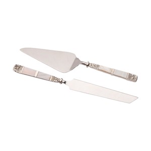 Ensemble de luxe pour couper le gâteau, manche en nacre, couteau et spatule à tarte, idéal pour un cadeau de mariage - Product Image 1