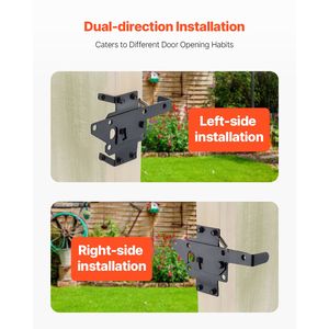 Serratura a Leva Automatica a Gravità per Porte Pesanti, Chiusura Automatica in Metallo con Fori Multipli, Rivestimento Opaco a Polvere - Product Image 3
