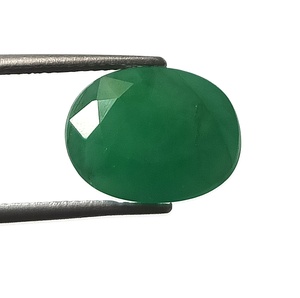 Émeraude verte zambienne naturelle de 13x10 mm, 6,45 carats, taille ovale, non traitée, facettée, pierre précieuse en vrac pour la création de bijoux - Product Image 1