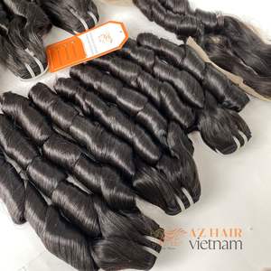 Funmi ondulado vietnamita humano de alta calidad cabello cutícula alineada mejor opción extensiones de cabello de Color negro precio asequible tendencia caliente - Product Image 2