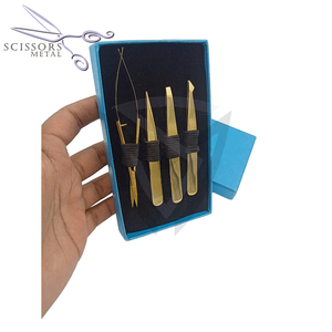 Ciseaux à sourcils en métal de qualité supérieure, étiquette privée, en acier inoxydable massif, couleur or, ciseaux à ressort inclinés pour cils - Product Image 4